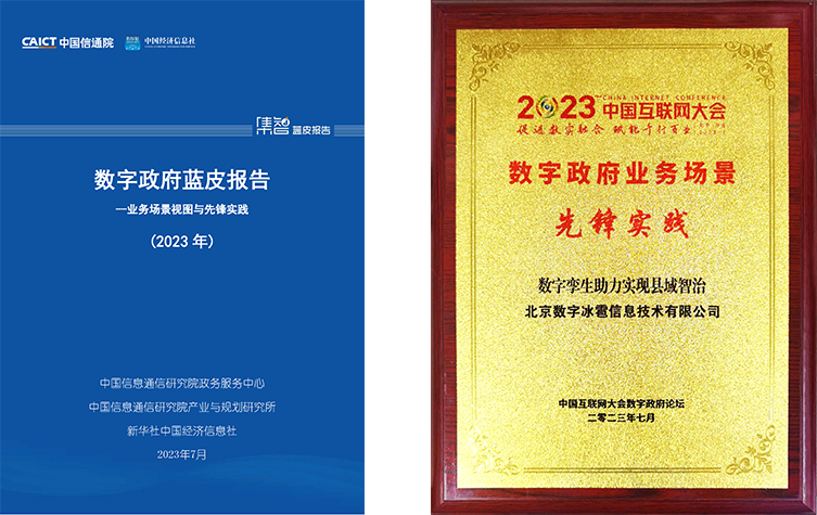 數字冰雹 基層智治大腦-衢州常山 榮獲 數字政府業務場景先鋒實踐